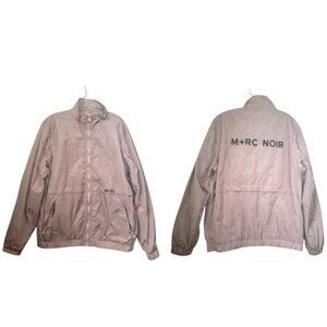 M+Rc Noir Reflective Logo Nylon Lightweight Bomber Track Zip Jacket Rain Coat XL